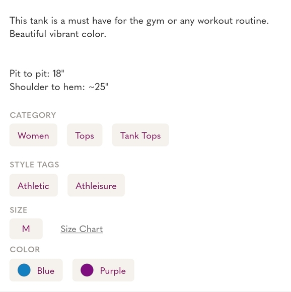 Indigo Reebok Tank - Picture 6 of 7